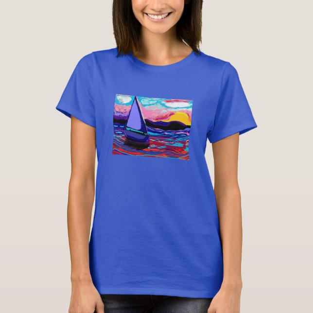 chemise, coucher du soleil de T-shirt de (Devant)