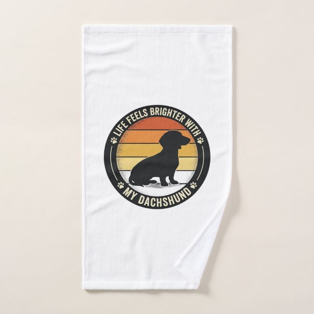 Chemise Dachshund Sunset Design Vintage Amoureux d (Serviette à main)