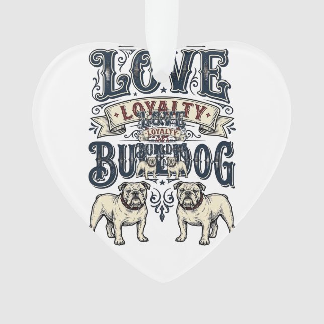 Chemise d'amour Bulldog Gravure vintage Citation d (devant)
