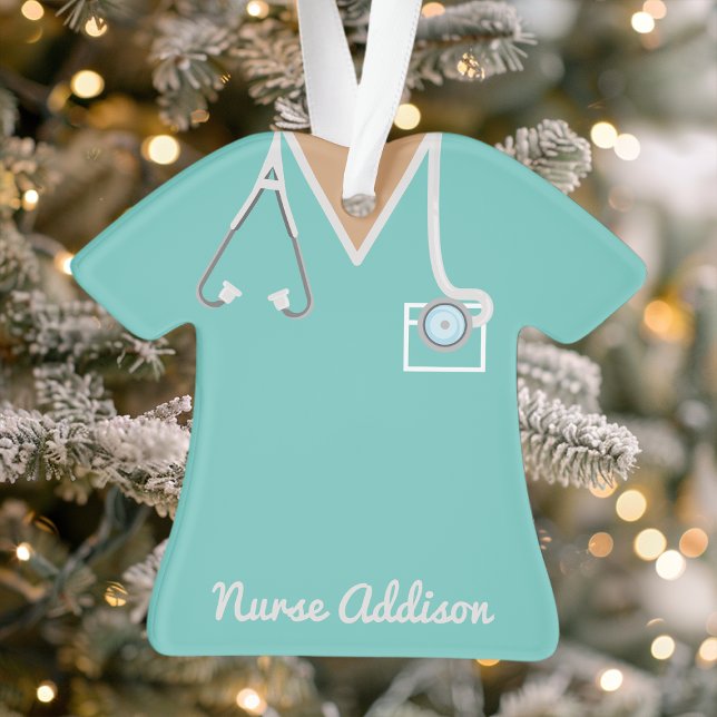 Chemise de bloc infirmière sarcelle personnalisée  (Créateur téléchargé)