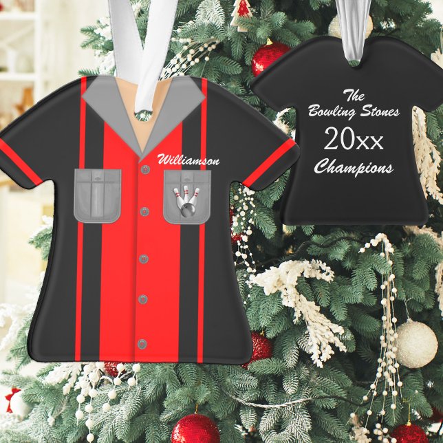 Chemise de bowling rouge et noir vintage (Créateur téléchargé)