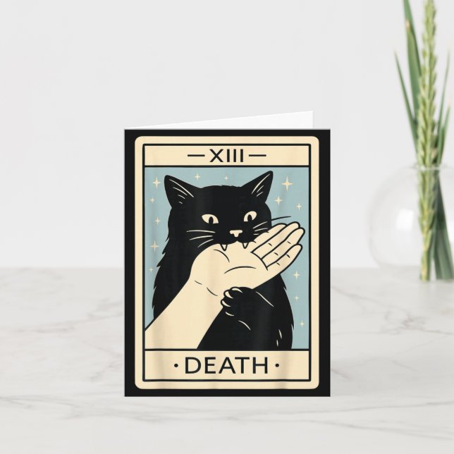 Chemise de carte de tarot de chat noir Funny Witch (Devant)