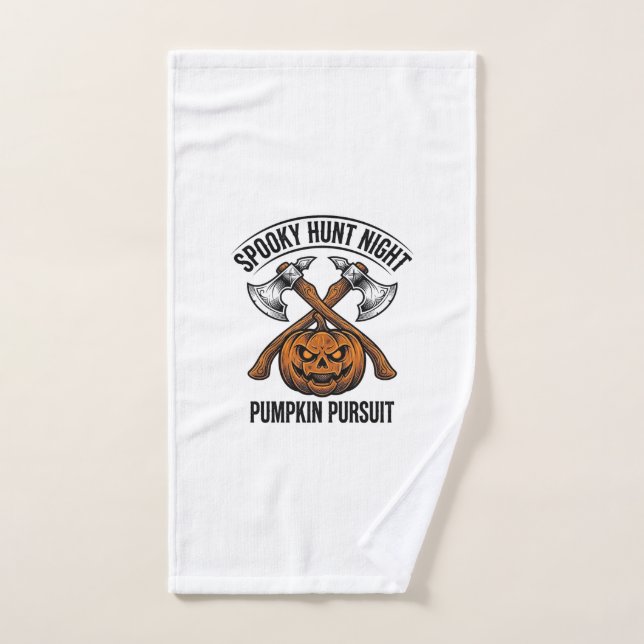 Chemise de chasse Halloween avec haches de citroui (Serviette à main)