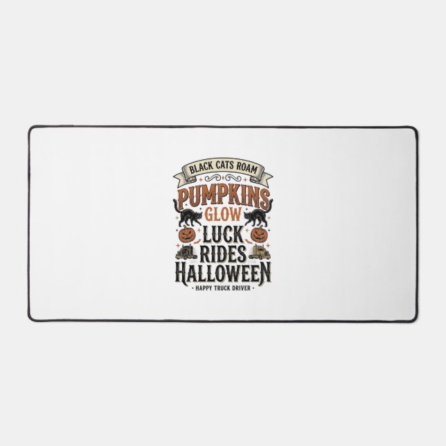 Chemise de chauffeur de camion Halloween avec chat (Recto)