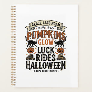 Chemise de chauffeur de camion Halloween avec chat