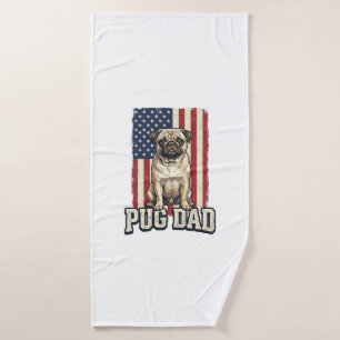 Chemise de chien à gravure vintage patriotique Pug