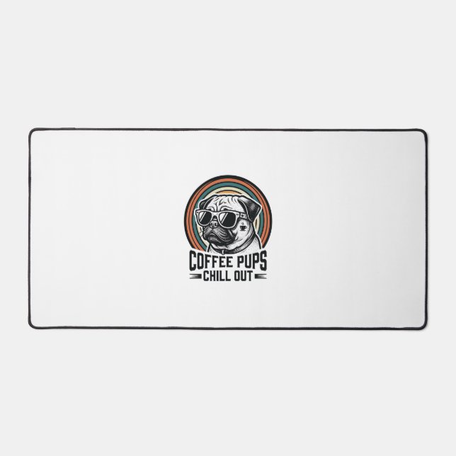 Chemise de chien de café rétro Chill Pug Graphique (Recto)