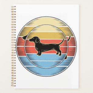 Chemise de chien de coucher de soleil rétro de tec