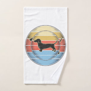 Chemise de chien de coucher de soleil rétro de tec