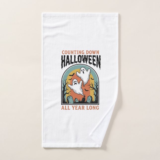 Chemise de compte à rebours d'Halloween Graphique  (Serviette à main)