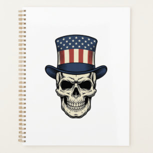 Chemise de conception de crâne patriotique gravure