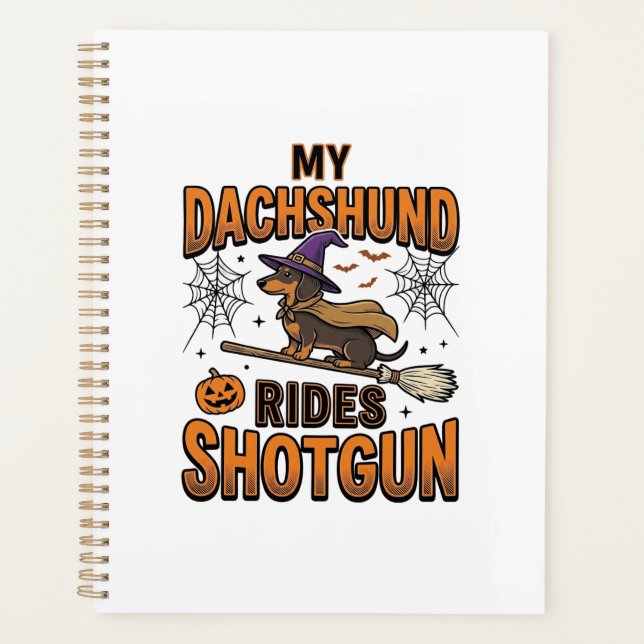 Chemise de Dachshund Halloween Sorcière Balai Roul (Devant)