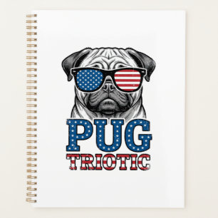Chemise de design de gravure vintage Pug patriotiq