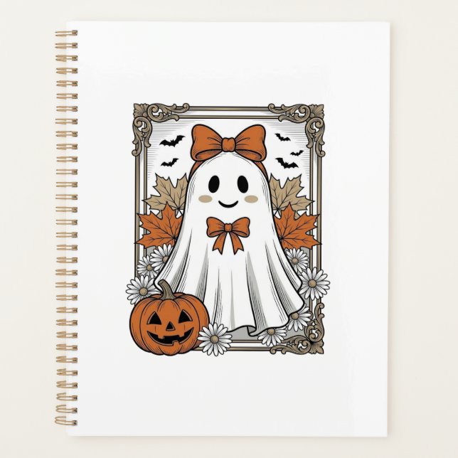 Chemise de fantôme Halloween mignonne avec gravure (Devant)