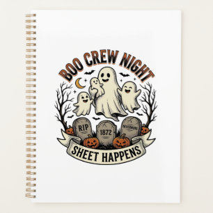 Chemise de fête Vintage Ghost Halloween Boo Crew S