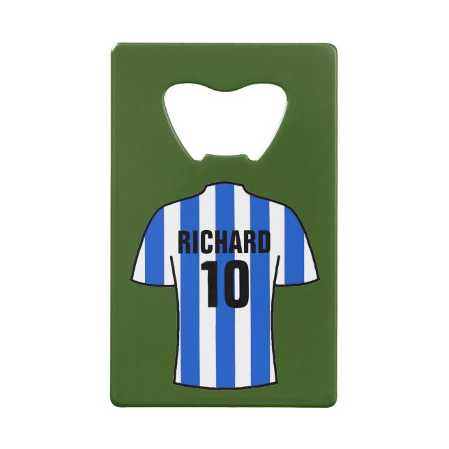 Chemise de football en Bleu et Blancs (Devant)