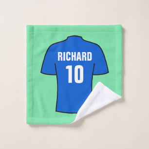 Chemise de football en linge bleu