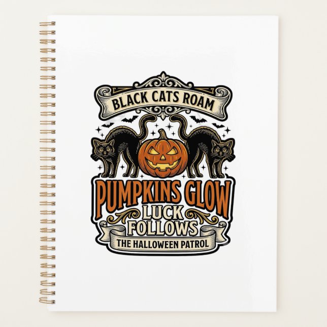 Chemise de garde de sécurité Halloween avec chats  (Devant)