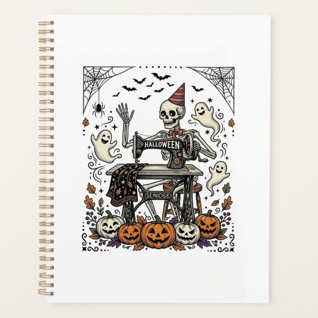 Chemise de machine à coudre squelette Halloween Vi (Devant)