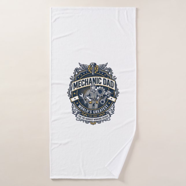 Chemise de Mécanicien de la Fête des Pères Papa Dr (Serviette de bain)