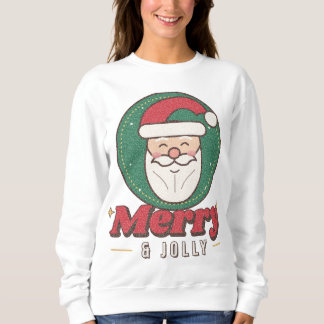 Chemise de Noël en sweatshirt Rétro Santa Merry &
