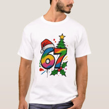 Chemise de Noël Six Seven, T-shirt du mème viral 6