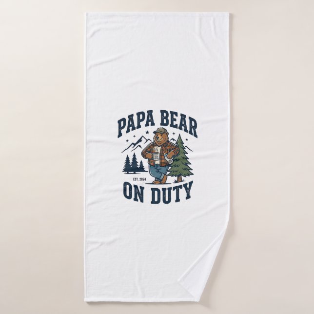 Chemise de papa ours en service pour la fête des p (Serviette de bain)
