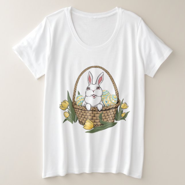 Chemise de Pâques Pâques Panier de lapin Dames T-s (Design devant)
