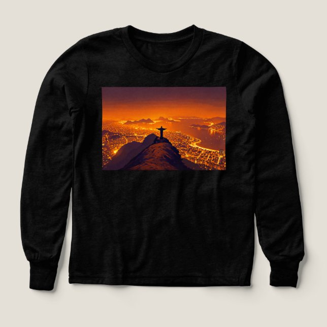 Chemise de paysage naturel de coucher de soleil de (Motif recto)