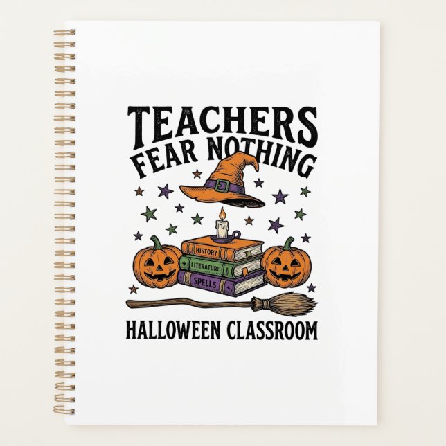 Chemise de professeur Halloween avec livres de sor (Devant)