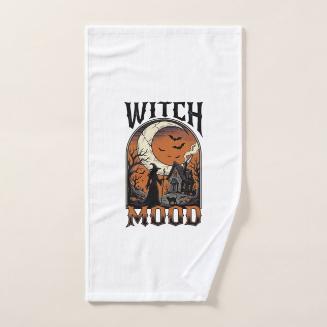 Chemise de sorcière Halloween Design de Lune Hanté (Serviette à main)
