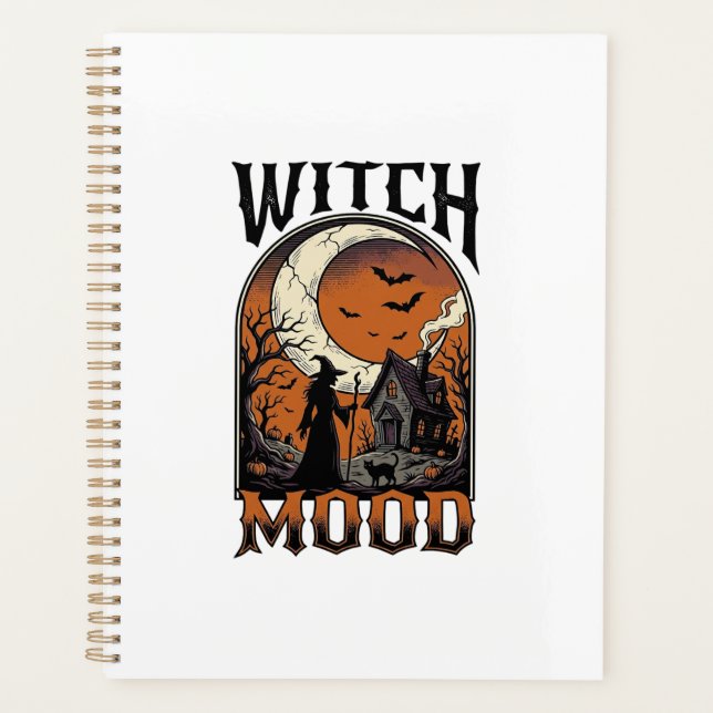 Chemise de sorcière Halloween Design de Lune Hanté (Devant)