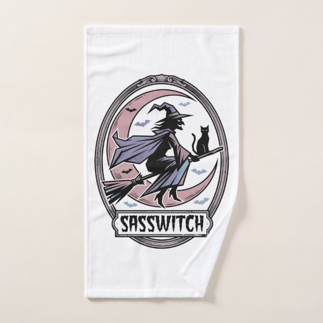 Chemise de sorcière impertinente Art Halloween vin (Serviette à main)