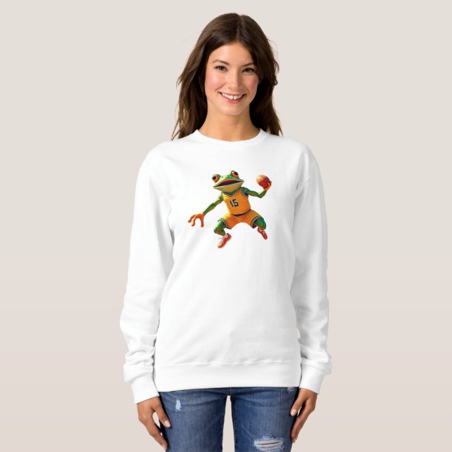 Chemise de sport Frog femme blanche sweatshirt (Devant entier)