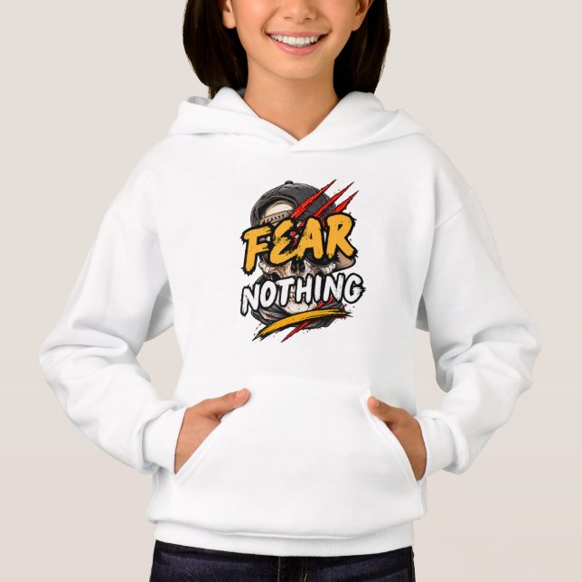 Chemise de sweat à crâne « Fear Nothing » (Devant)