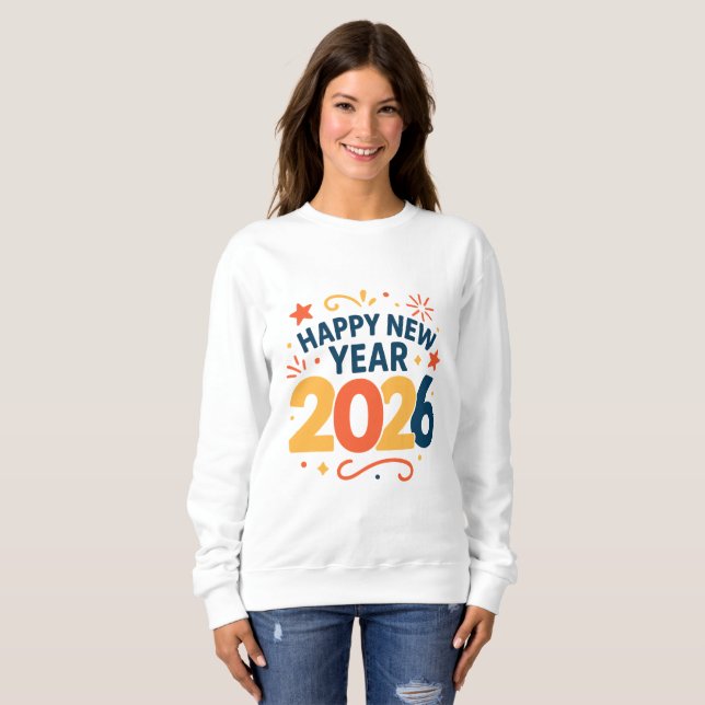 Chemise de sweat de célébration Bonne Année 2026 (Devant entier)