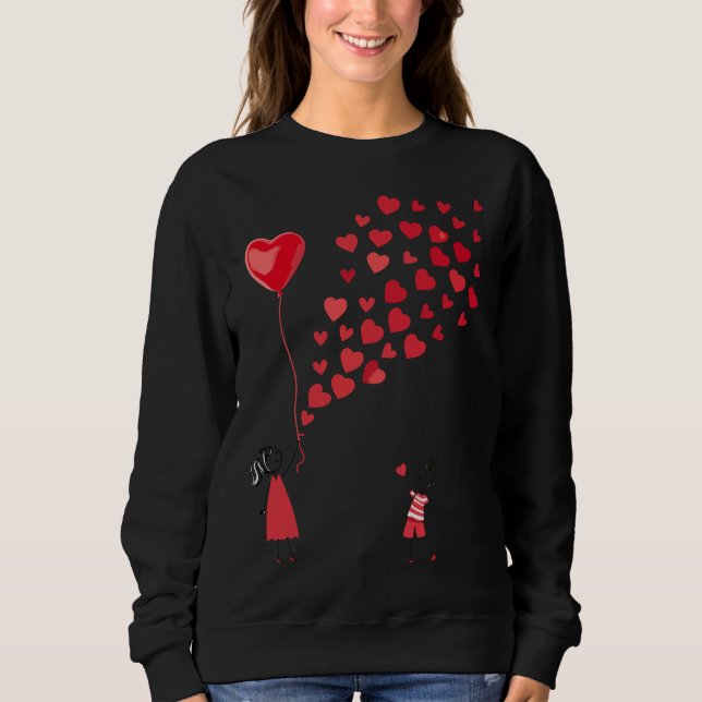 chemise de sweat pour femmes design Saint-Valentin (Devant)
