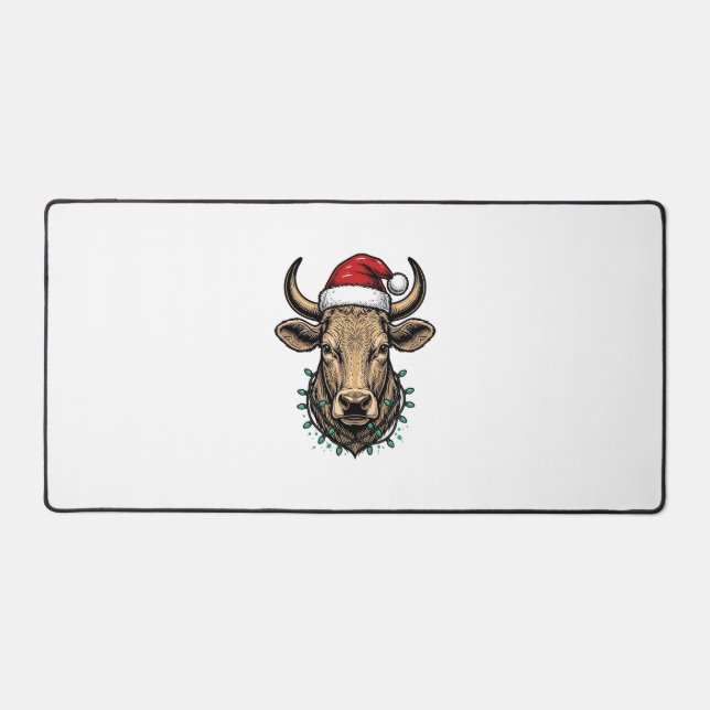 Chemise de vacances de Noël Chapeau de Santa Cow v (Recto)