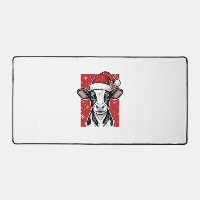 Chemise de vacances de Noël chapeau de Santa vache (Recto)
