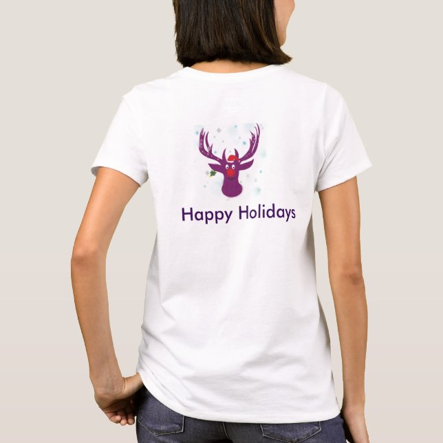 Chemise de vacances joyeuses Renne T-Shirt basique (Dos)