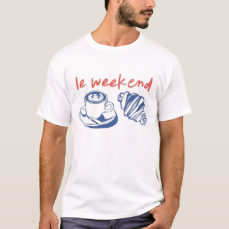 Chemise de week-end, T-shirt café, Croissant