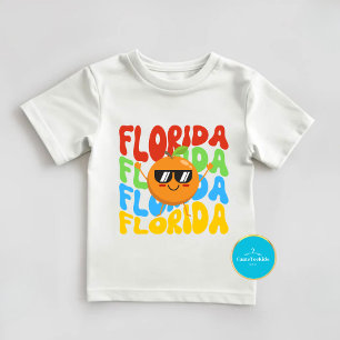 Chemise d'été pour enfants   T-shirt orange en Flo