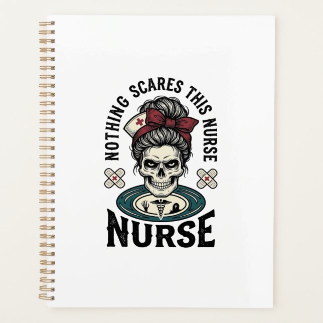 Chemise d'infirmière Halloween Graphique de crâne  (Devant)