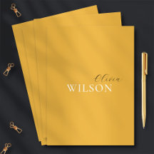 Typographie de script minimaliste jaune moutarde