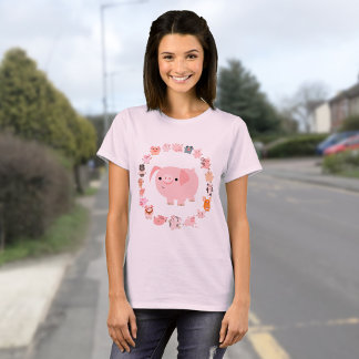 Chemise en T-shirt femme Mandala pour cochon en ca