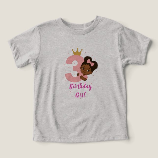 Chemise fille 3e anniversaire avec bébé doux (Design Recto)