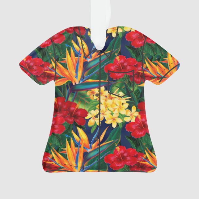 Chemise florale hawaïenne de paradis tropical (devant)