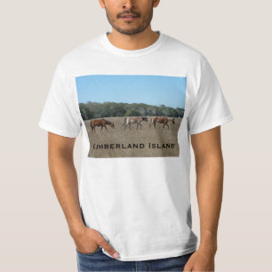 Chemise GA de T-shirt de chevaux sauvages d'île d