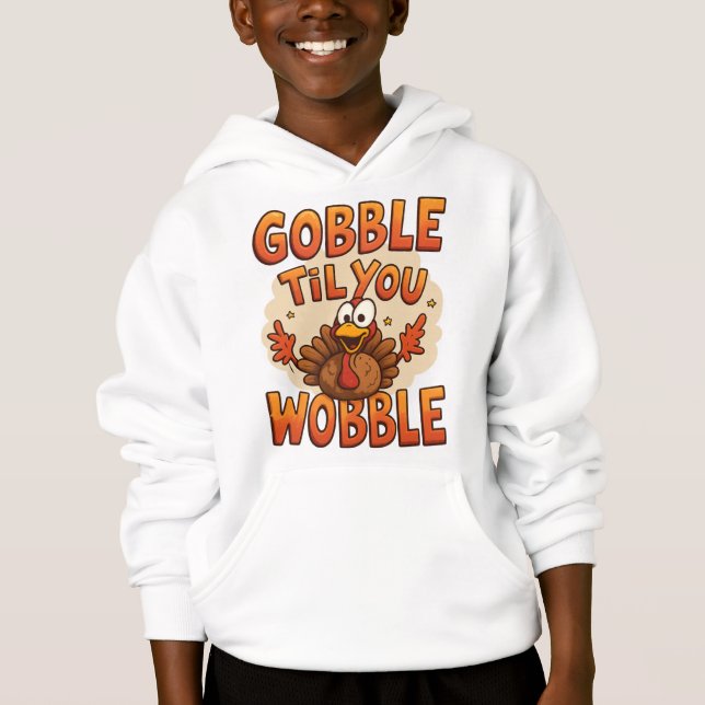 Chemise "Gobble 'Til You Wobble" | Drôle pour Enfa (Devant)