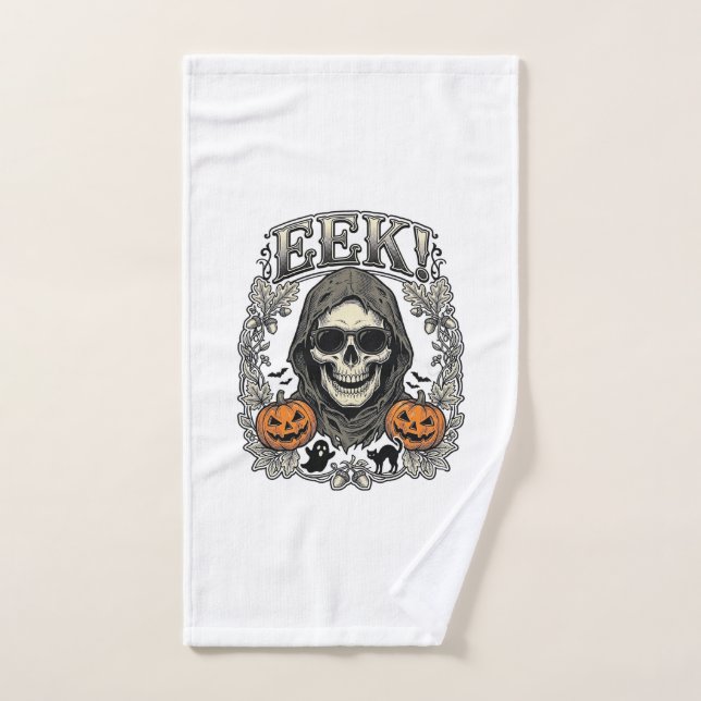 Chemise Graphique Crâne Halloween Gravure Vintage  (Serviette à main)